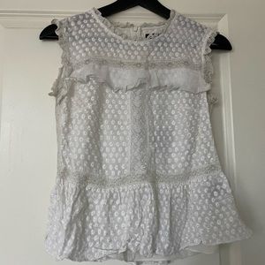 White Eyelet Fitted Shirt